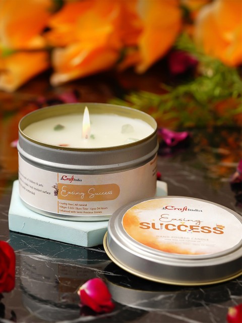 

eCraftIndia Cream-Colored Easing Success Hand Poured Soya Wax Candle