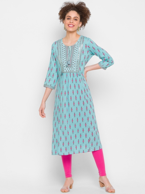 

ZOLA Women Blue Ethnic Motifs Printed Kurta