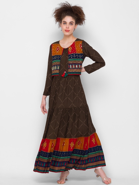 

ZOLA Women Brown Ethnic Motifs Anarkali Kurta