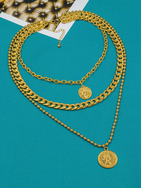 

Bellofox Gold-Plated Coin Pendant Layered Necklace