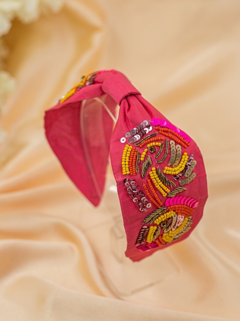 

Bellofox Women Pink & Yellow Embellished Hairband