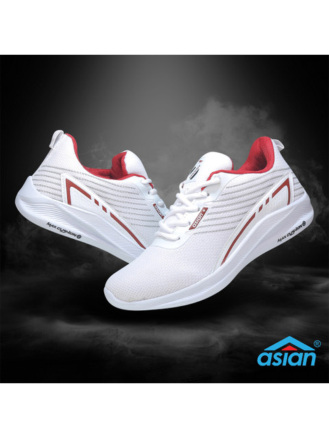 

ASIAN Men White Mesh Running Shoes
