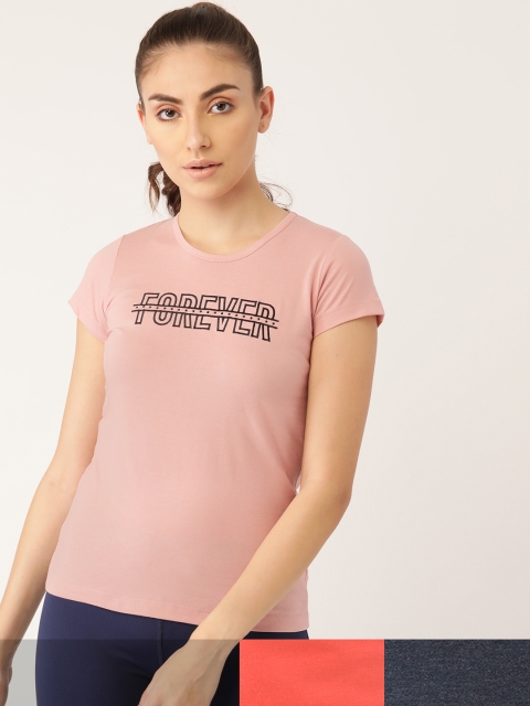 

FEMEA Women Pack of 3 Printed T-shirts, Pink