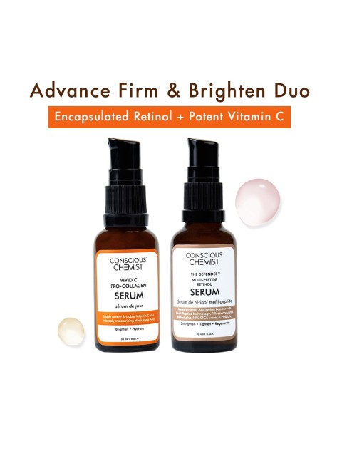 

Conscious Chemist Advance Firm & Brighten Face Serum Combo - 30 ml Each, White