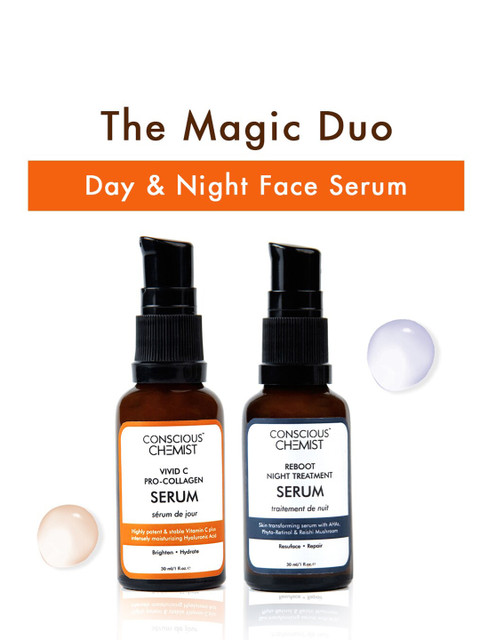 

Conscious Chemist Vivid C & Reboot Night The Magic Face Serum Combo - 30 ml Each, White