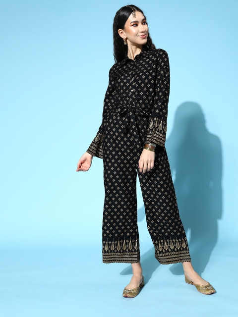 

InWeave Women Classic Black Printed Top to Toe Fusion Jumpsuit