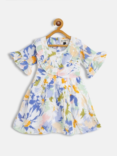 

Bella Moda Girls Multicoloured Floral Printed Cotton Dress, Multi
