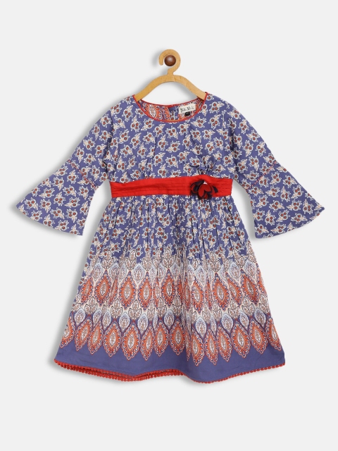 

Bella Moda Blue Girls Ethnic Motifs Dress