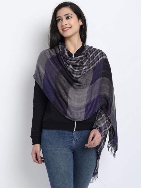 

Wicked Stitch Women Blue & Grey Colourblocked Scarf