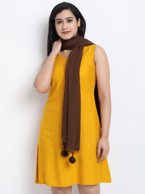 

Wicked Stitch Women Brown Solid Cotton Scarves