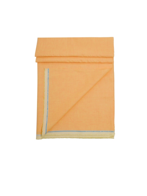 

Linen Club Men Orange Solid Shirt Fabric