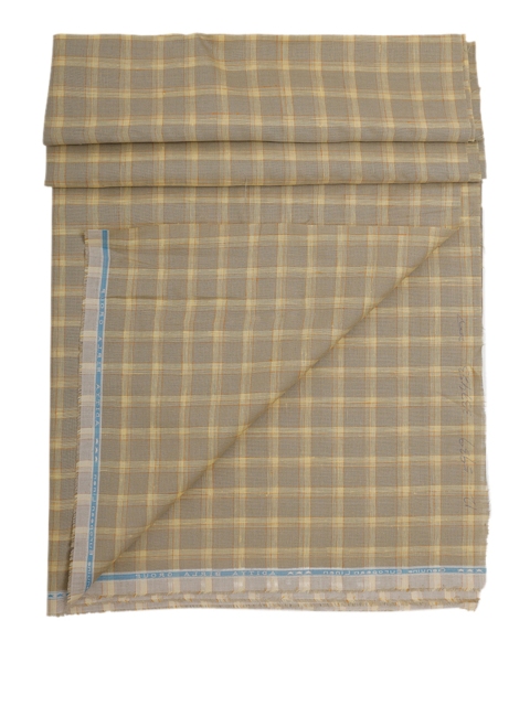 

Linen Club Men Brown Checked Linen Clothing Fabric