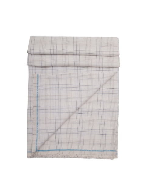 

Linen Club Men Grey Checked Linen Clothing Fabric