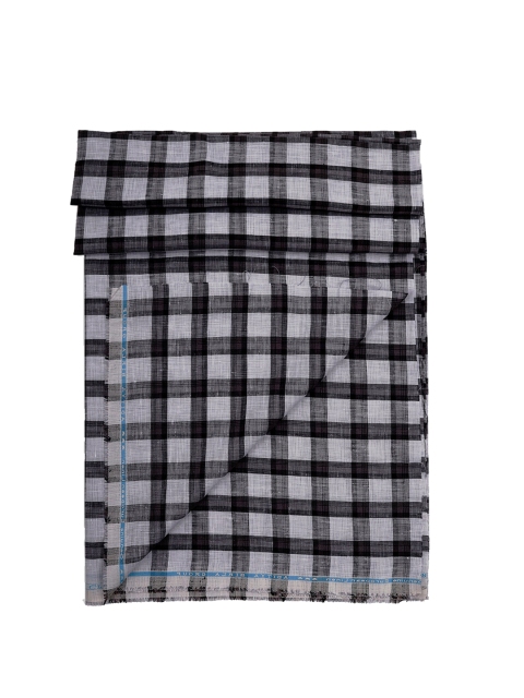 

Linen Club Men Grey & Black Checked Shirt Clothing Fabric