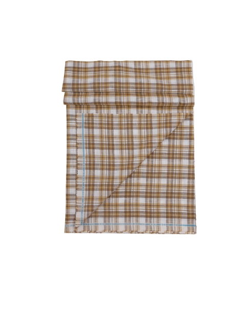 

Linen Club Men Brown Checked Shirt Clothing Fabric