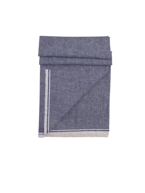 

Linen Club Men Blue Solid Shirt Fabric