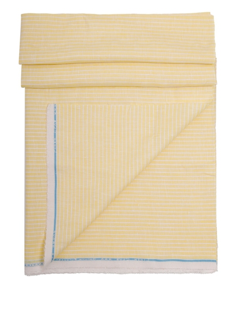 

Linen Club Men Yellow Striped Shirt Clothing Fabric