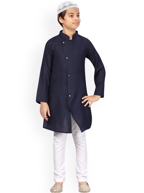 

LITTLE MAFIA BY Aarika Boys Blue Pure Cotton Kurta with Pyjamas