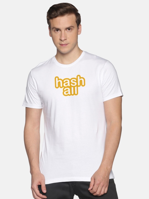 

BLACK RADIO Men White Typography Printed T-shirt