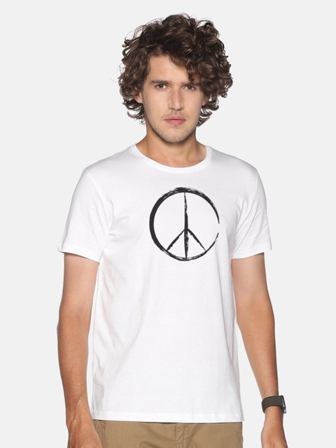 

BLACK RADIO Men White Printed T-shirt