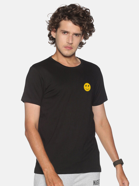 

BLACK RADIO Men Black Solid T-shirt