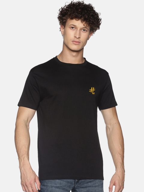 

BLACK RADIO Men Black Solid T-shirt