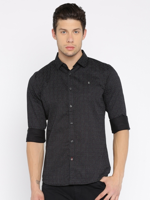 

Being Human Clothing Men Black Slim Fit Printed Casual Shirt