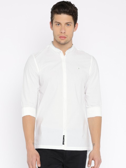 

Being Human Clothing Men White Slim Fit Solid Casual Shirt
