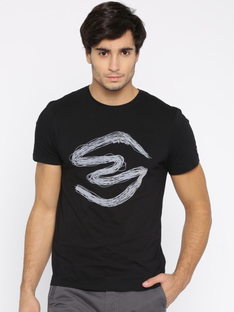 Being Human Clothing Men Black Printed Round Neck T-shirt available at myntra for Rs.449