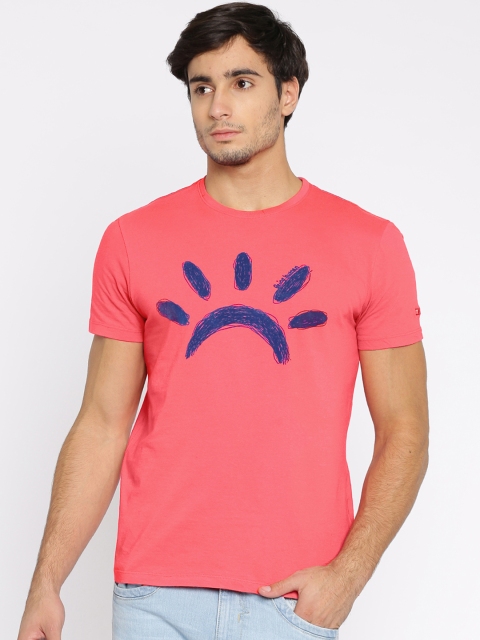 Being Human Clothing Men Pink Printed Round Neck T-shirt available at myntra for Rs.449