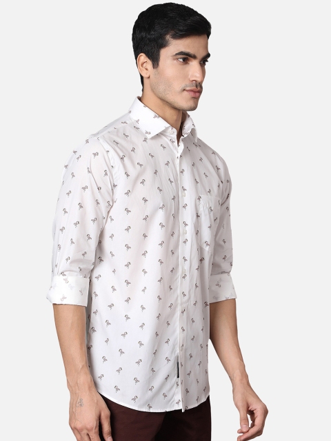 

Callino London Men White & Pink Printed Cotton Casual Shirt