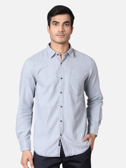 

Callino London Men Blue Slim Fit Cotton Checked Casual Shirt