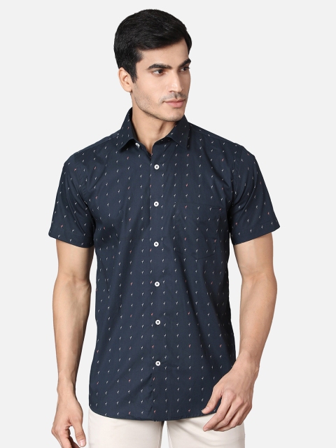 

Callino London Men Blue Printed Cotton Formal Shirt