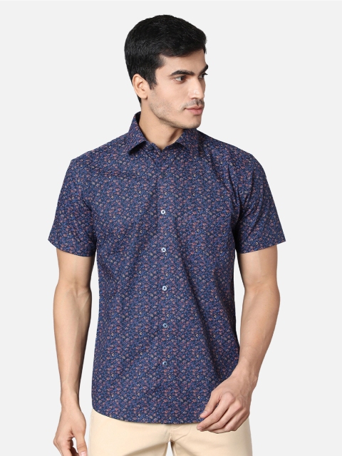

Callino London Men Blue Micro Ditsy Printed Cotton Casual Shirt