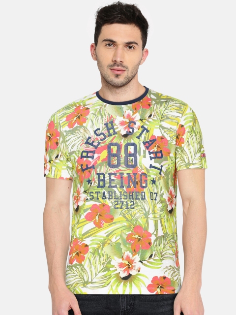 

Being Human Clothing Men Multicoloured Tropical Print Round Neck T-shirt, Multi