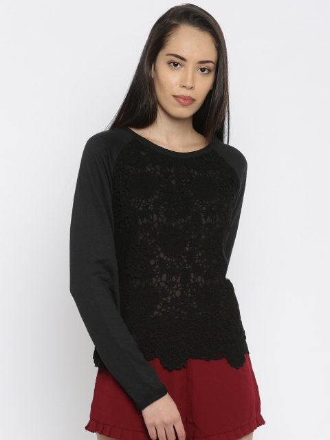 

ONLY Black Crochet Sweatshirt