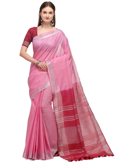 

Iris Women Pink Colourblocked Saree