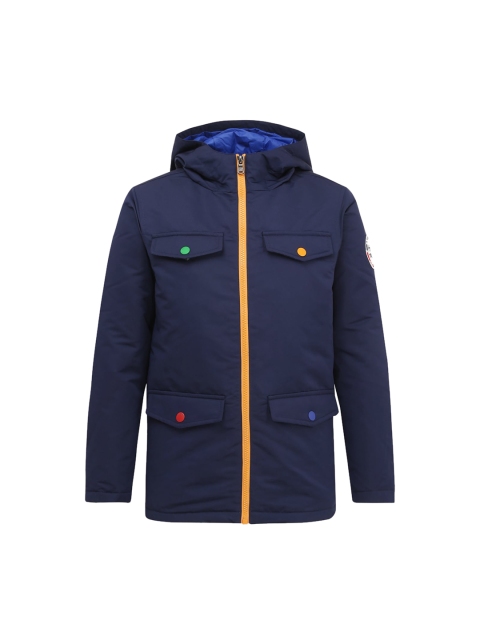 HACKETT LONDON Boys Blue Lightweight Longline Outdoor Tailored Jacket