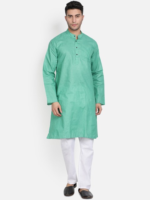 

Armaan Ethnic Men Green Pure Cotton Kurta with Pyjamas