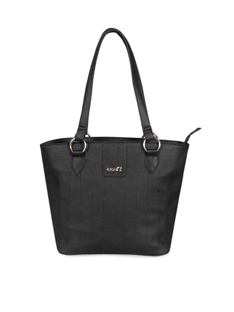 

OsaiZ Black PU Structured Shoulder Bag with Quilted