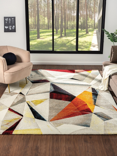 

OBSESSIONS Red & Orange Polypropylene Abstract Carpet