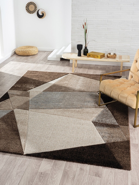 

OBSESSIONS Brown & Beige Rectangle Abstract Carpet