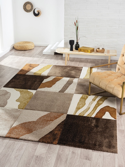 

OBSESSIONS Brown Polypropylene Geometric Runner