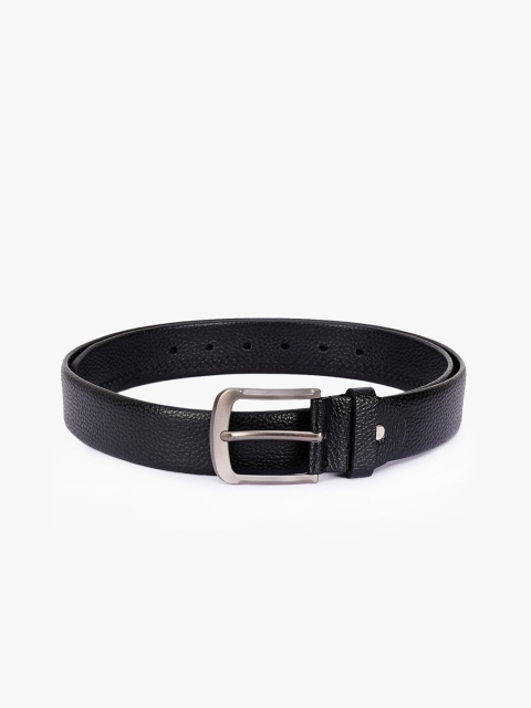 

BuckleUp Men Black Textured Leather Formal Belt