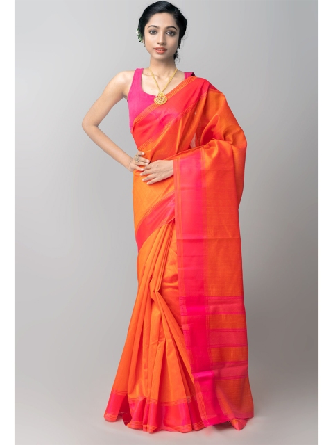 

Unnati Silks Orange & Pink Art Silk Patola Saree