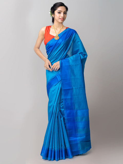 

Unnati Silks Blue Art Silk Patola Saree