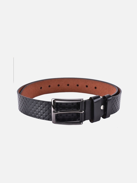 

BuckleUp Men Black Textured Belt