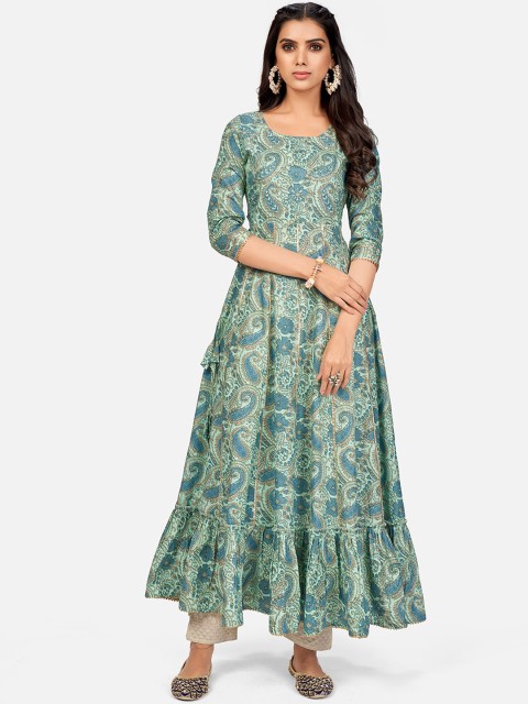 

KALINI Women Blue Ethnic Motifs Printed Anarkali Kurta