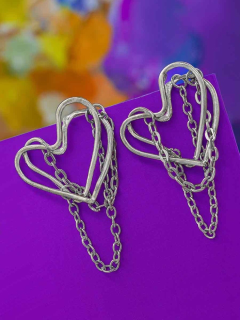 

Bellofox Silver-Toned Contemporary Studs Earrings