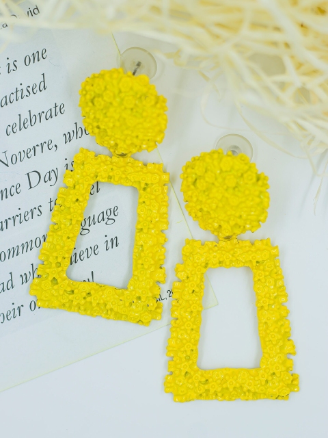 

Bellofox Yellow Contemporary Drop Earrings